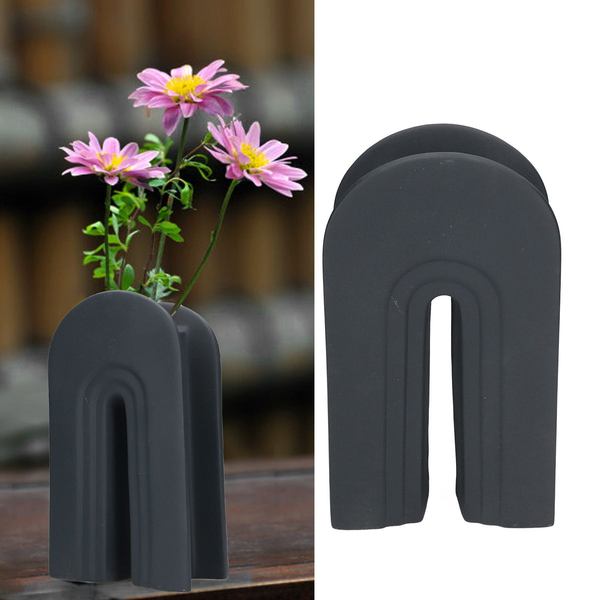 Geometric Ceramic Vase Modern Decorative Art Flower Vase Ornament for Living Room Office