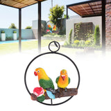 Hanging Parrot Sculpture Hanging Ring Statue for Patio Lawn Home and Garden Decor - Extra Image