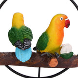Hanging Parrot Sculpture Hanging Ring Statue for Patio Lawn Home and Garden Decor