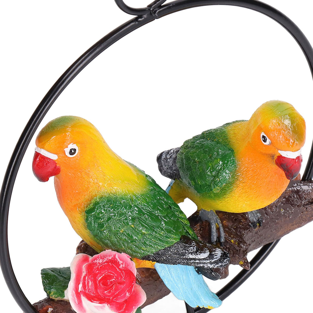 Hanging Parrot Sculpture Hanging Ring Statue for Patio Lawn Home and Garden Decor