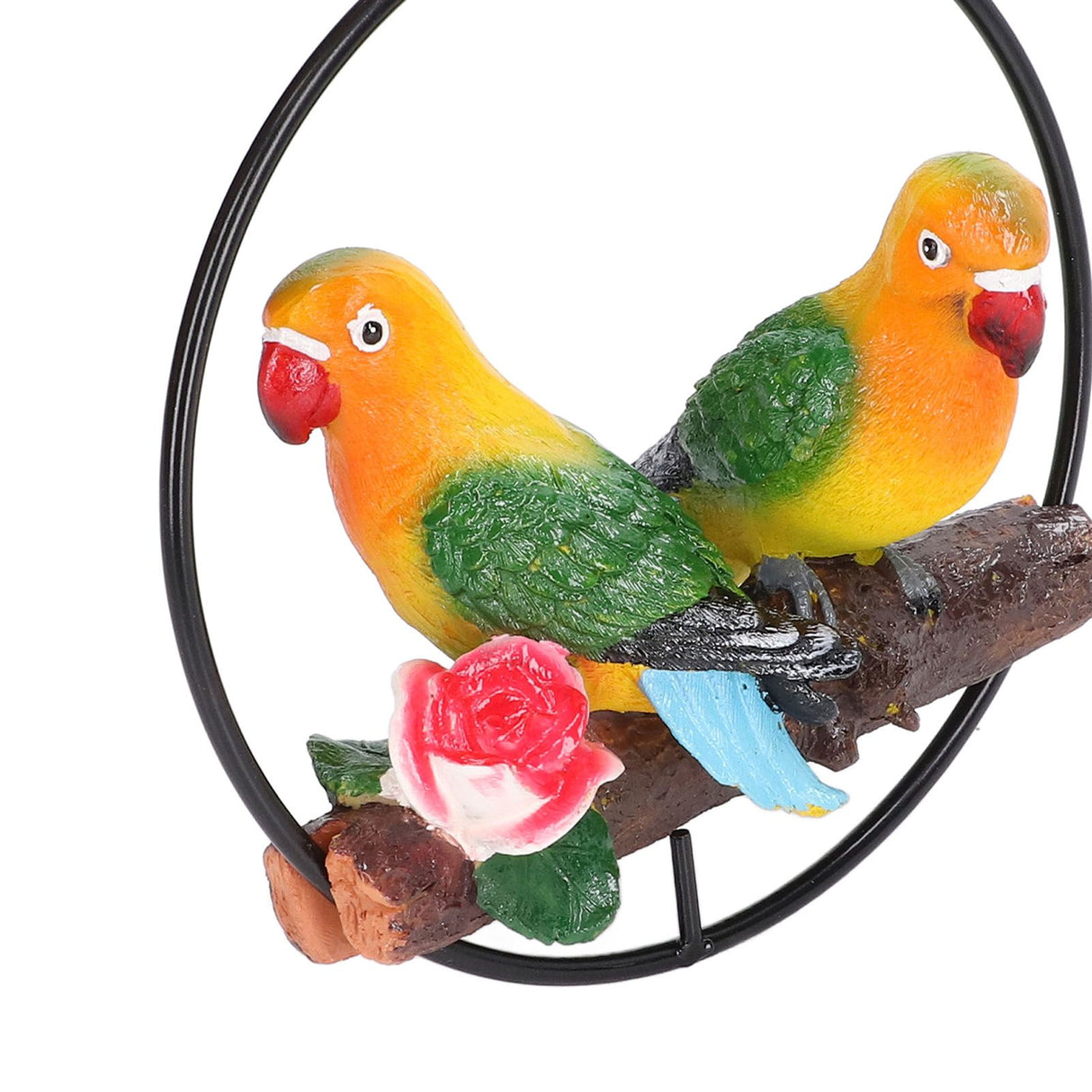 Hanging Parrot Sculpture Hanging Ring Statue for Patio Lawn Home and Garden Decor