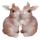 Garden Bunny Statues Resin Crafts Decorations Potted Landscaping Sculpture Animal Models for Lawn Garden - Rear View