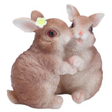 Garden Bunny Statues Resin Crafts Decorations Potted Landscaping Sculpture Animal Models for Lawn Garden - Close-Up Angle