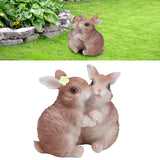 Garden Bunny Statues Resin Crafts Decorations Potted Landscaping Sculpture Animal Models for Lawn Garden - Extra Image