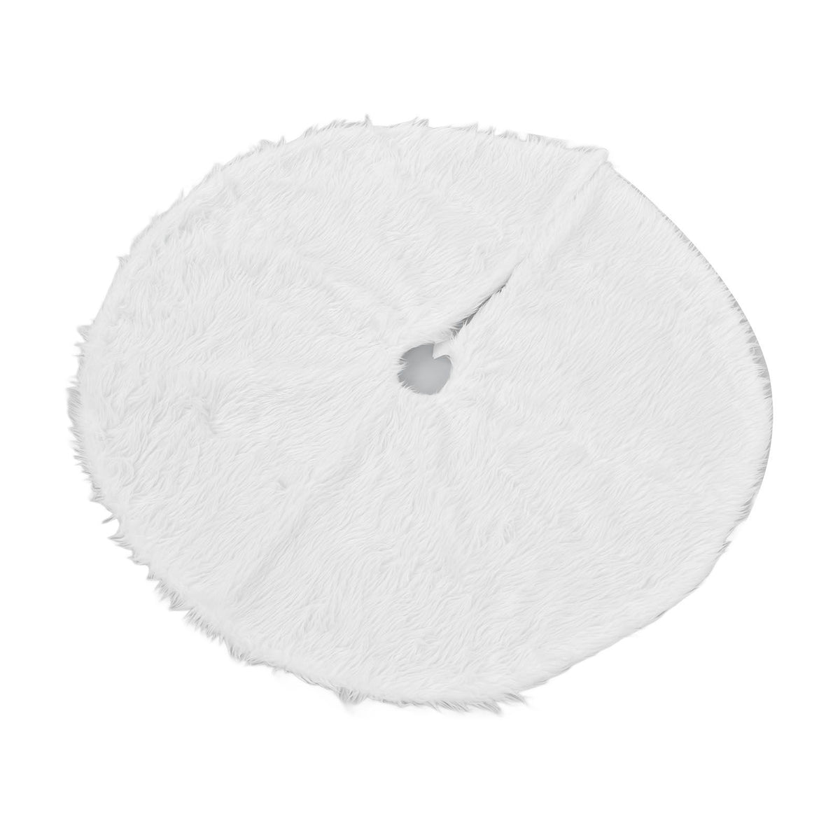 Christmas Tree Skirt Snowy White Christmas Tree Mat for Xmas Festive Holiday Party Decoration Ornaments