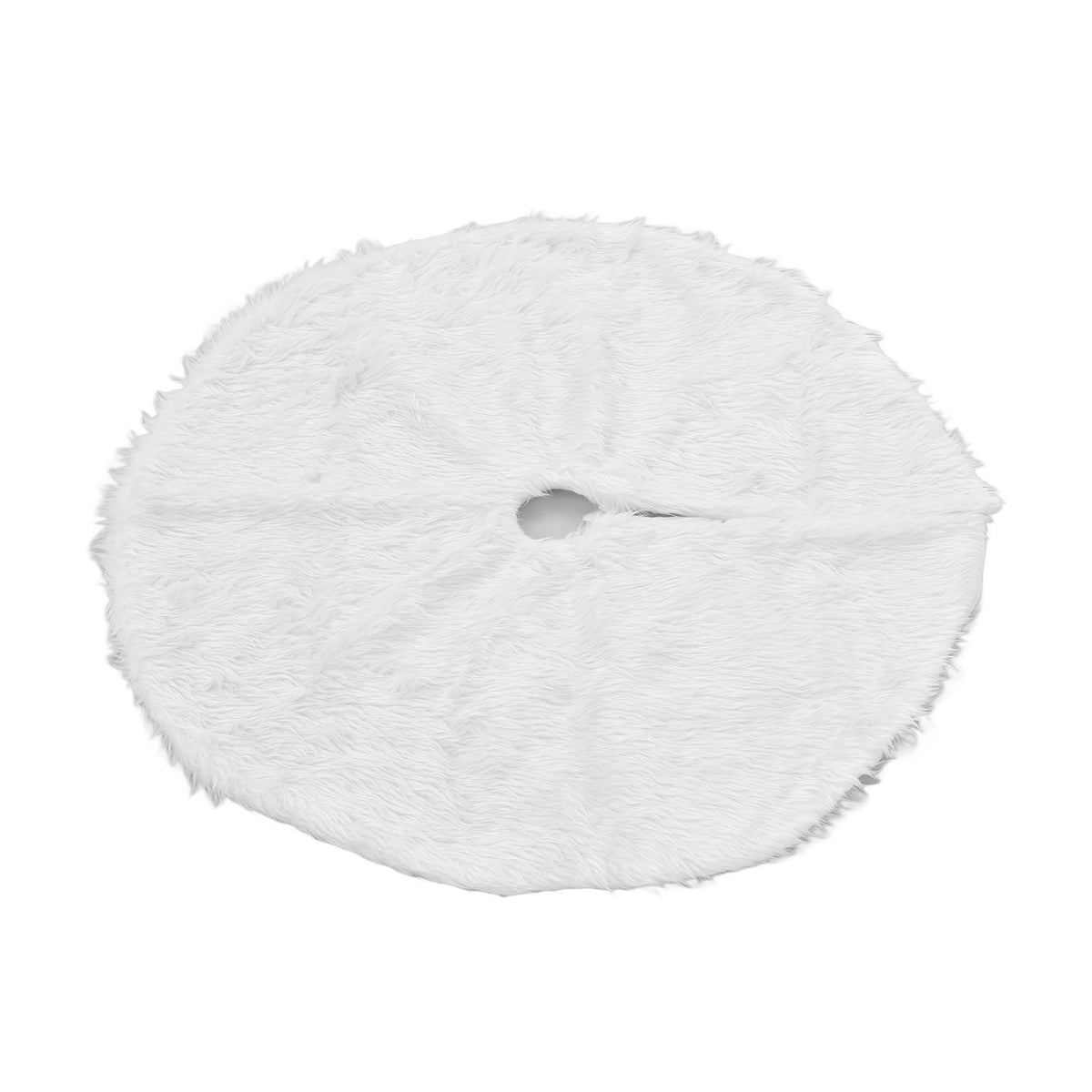 Christmas Tree Skirt Snowy White Christmas Tree Mat for Xmas Festive Holiday Party Decoration Ornaments