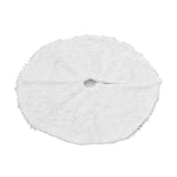 Christmas Tree Skirt Snowy White Christmas Tree Mat for Xmas Festive Holiday Party Decoration Ornaments