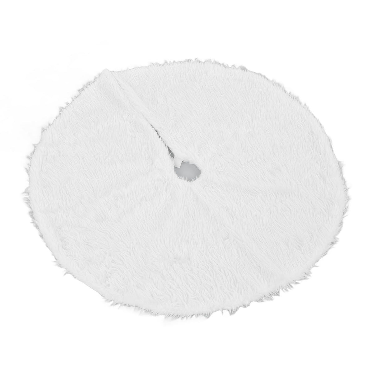 Christmas Tree Skirt Snowy White Christmas Tree Mat for Xmas Festive Holiday Party Decoration Ornaments