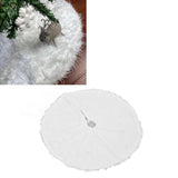 Christmas Tree Skirt Snowy White Christmas Tree Mat for Xmas Festive Holiday Party Decoration Ornaments