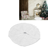 Christmas Tree Skirt Snowy White Christmas Tree Mat for Xmas Festive Holiday Party Decoration Ornaments