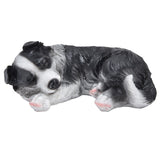 Dog Ornament Textured Exquisite Vivid Real Cute Dog Statue for Garden Lawn Desk Decoration - Front View