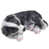 Dog Ornament Textured Exquisite Vivid Real Cute Dog Statue for Garden Lawn Desk Decoration - 45-Degree Angle