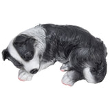 Dog Ornament Textured Exquisite Vivid Real Cute Dog Statue for Garden Lawn Desk Decoration - Rear View