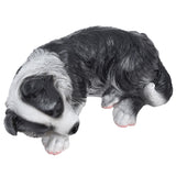 Dog Ornament Textured Exquisite Vivid Real Cute Dog Statue for Garden Lawn Desk Decoration