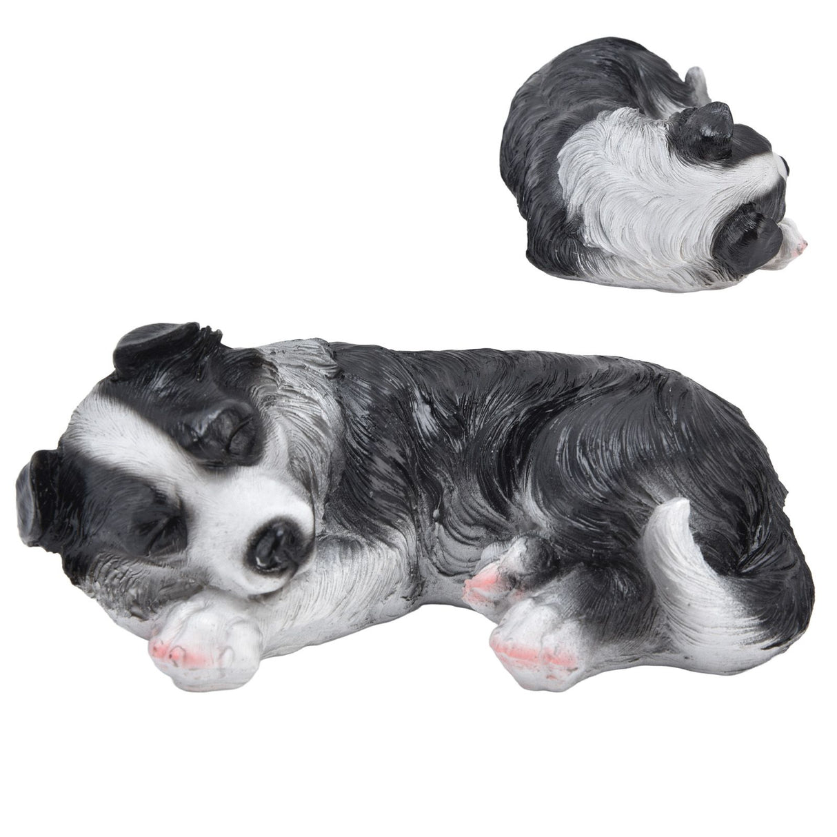 Dog Ornament Textured Exquisite Vivid Real Cute Dog Statue for Garden Lawn Desk Decoration