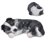 Dog Ornament Textured Exquisite Vivid Real Cute Dog Statue for Garden Lawn Desk Decoration - Extra Image