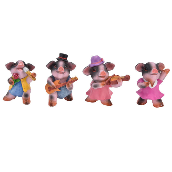 4Pcs Pig Ornaments Textured Exquisite Vivid Cartoon Cute Pig Statue for Bedroom Living Room Desk Decoration