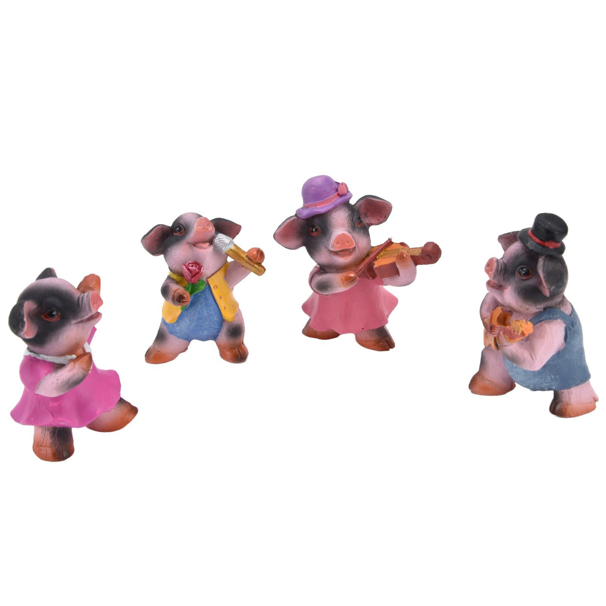 4Pcs Pig Ornaments Textured Exquisite Vivid Cartoon Cute Pig Statue for Bedroom Living Room Desk Decoration