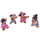 4Pcs Pig Ornaments Textured Exquisite Vivid Cartoon Cute Pig Statue for Bedroom Living Room Desk Decoration