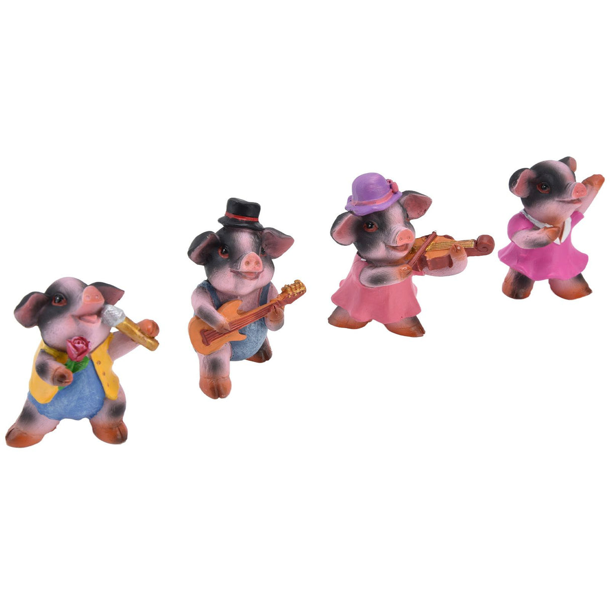 4Pcs Pig Ornaments Textured Exquisite Vivid Cartoon Cute Pig Statue for Bedroom Living Room Desk Decoration