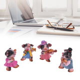 4Pcs Pig Ornaments Textured Exquisite Vivid Cartoon Cute Pig Statue for Bedroom Living Room Desk Decoration - Extra Image