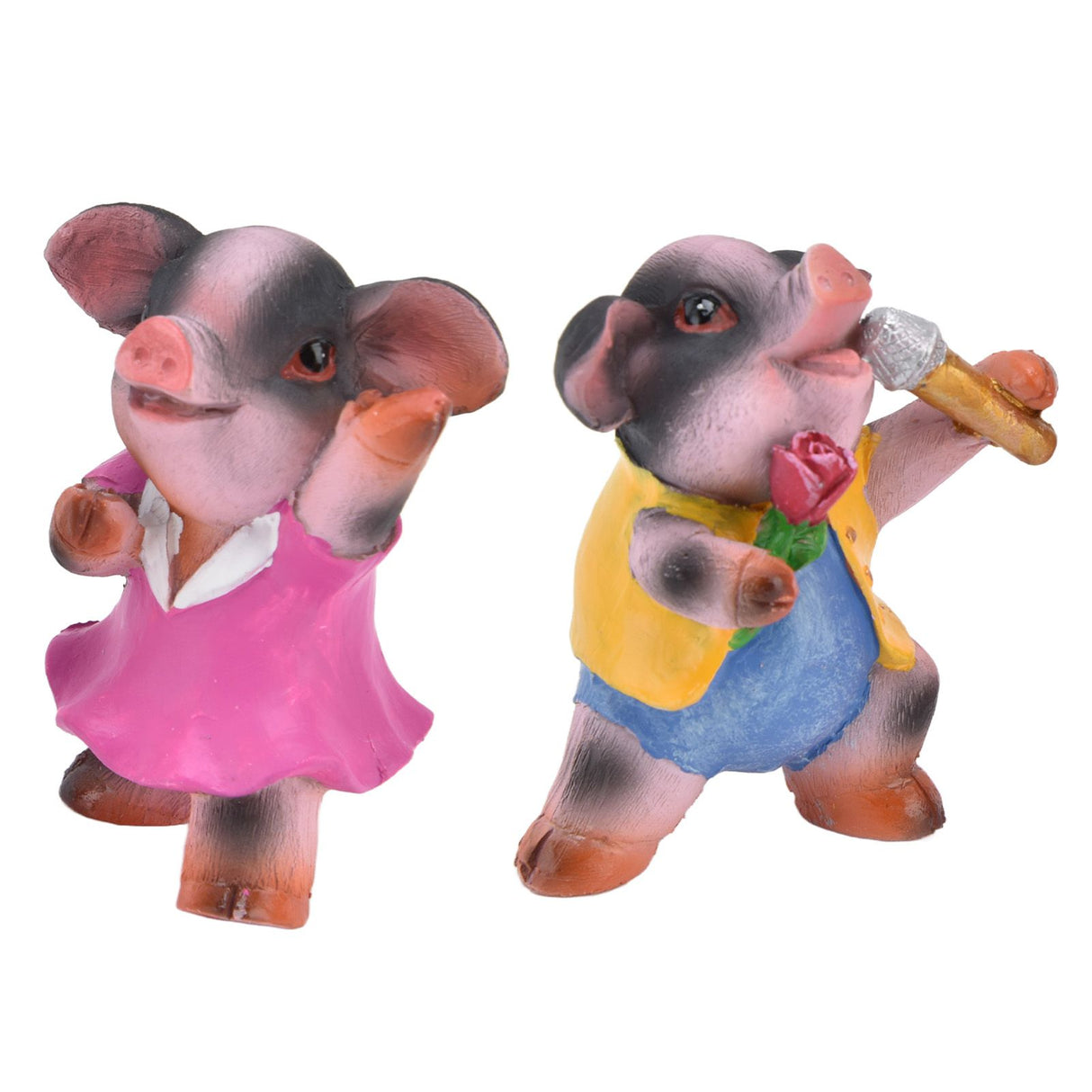4Pcs Pig Ornaments Textured Exquisite Vivid Cartoon Cute Pig Statue for Bedroom Living Room Desk Decoration