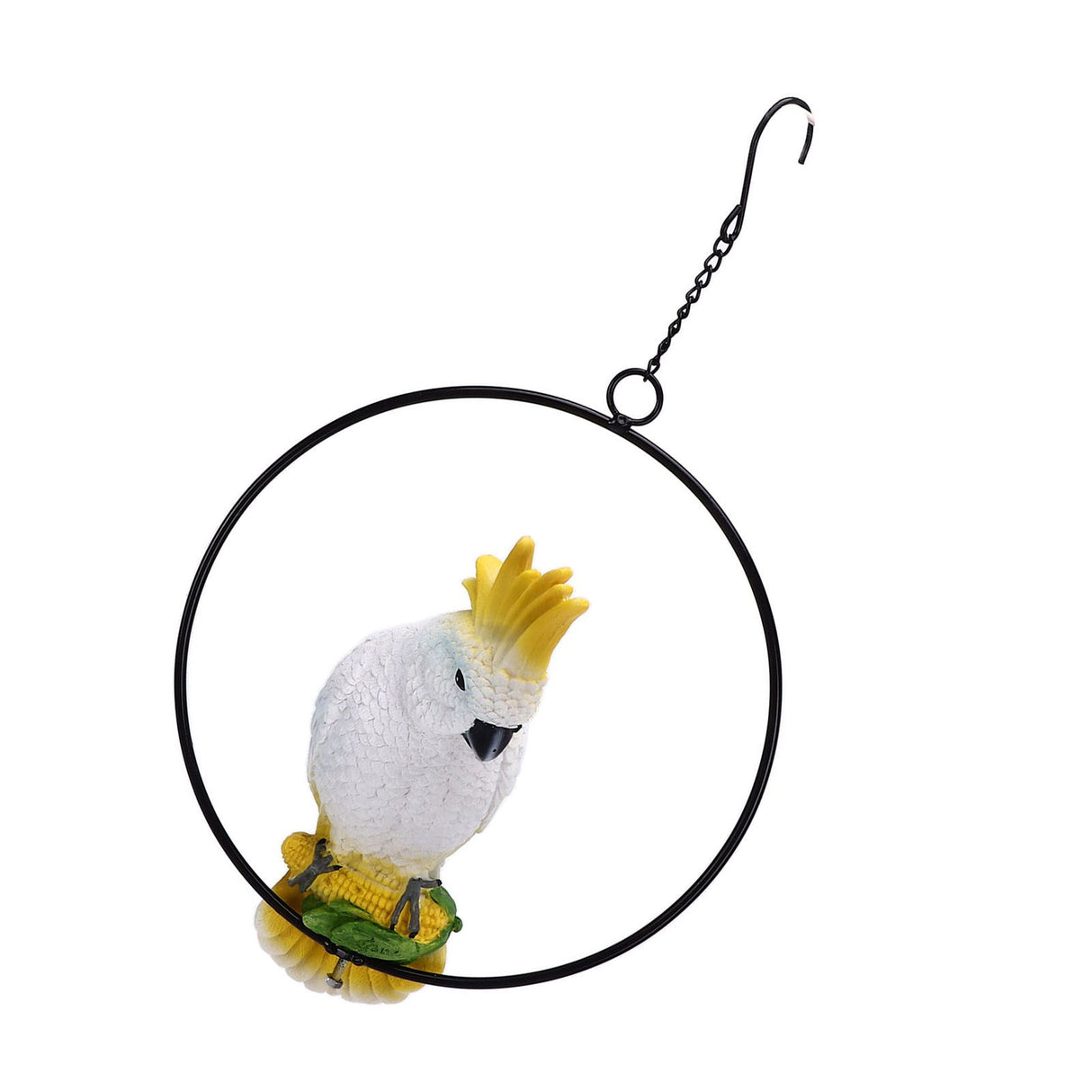 Iron Ring Parrots Decor Bright Texture Waterproof Iron Ring Parrots Resin Pendant Crafts