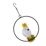 Iron Ring Parrots Decor Bright Texture Waterproof Iron Ring Parrots Resin Pendant Crafts - Top-Down View