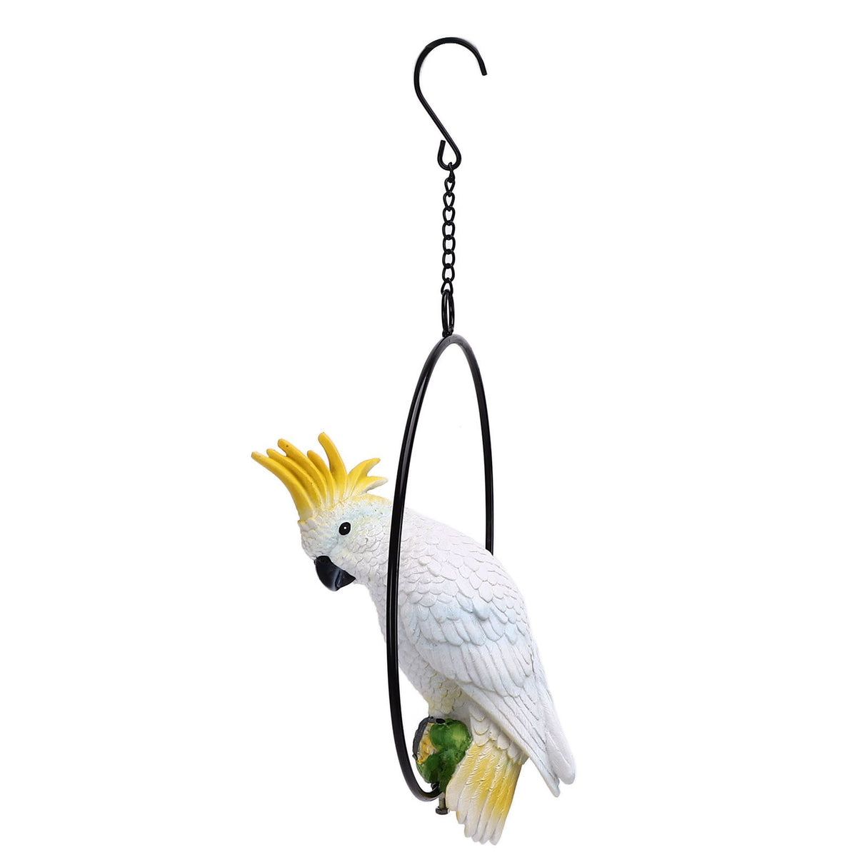 Iron Ring Parrots Decor Bright Texture Waterproof Iron Ring Parrots Resin Pendant Crafts