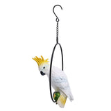 Iron Ring Parrots Decor Bright Texture Waterproof Iron Ring Parrots Resin Pendant Crafts - Rear View