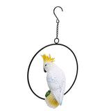 Iron Ring Parrots Decor Bright Texture Waterproof Iron Ring Parrots Resin Pendant Crafts - Close-Up Angle