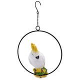 Iron Ring Parrots Decor Bright Texture Waterproof Iron Ring Parrots Resin Pendant Crafts - Low Angle