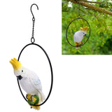 Iron Ring Parrots Decor Bright Texture Waterproof Iron Ring Parrots Resin Pendant Crafts - Extra Image