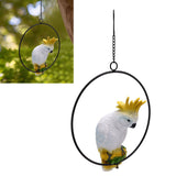 Iron Ring Parrots Decor Bright Texture Waterproof Iron Ring Parrots Resin Pendant Crafts