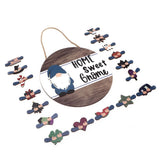 Welcome Door Sign Decor Round Wood Pendant Welcome Sign for Outdoor Window Farmhouse Ornament