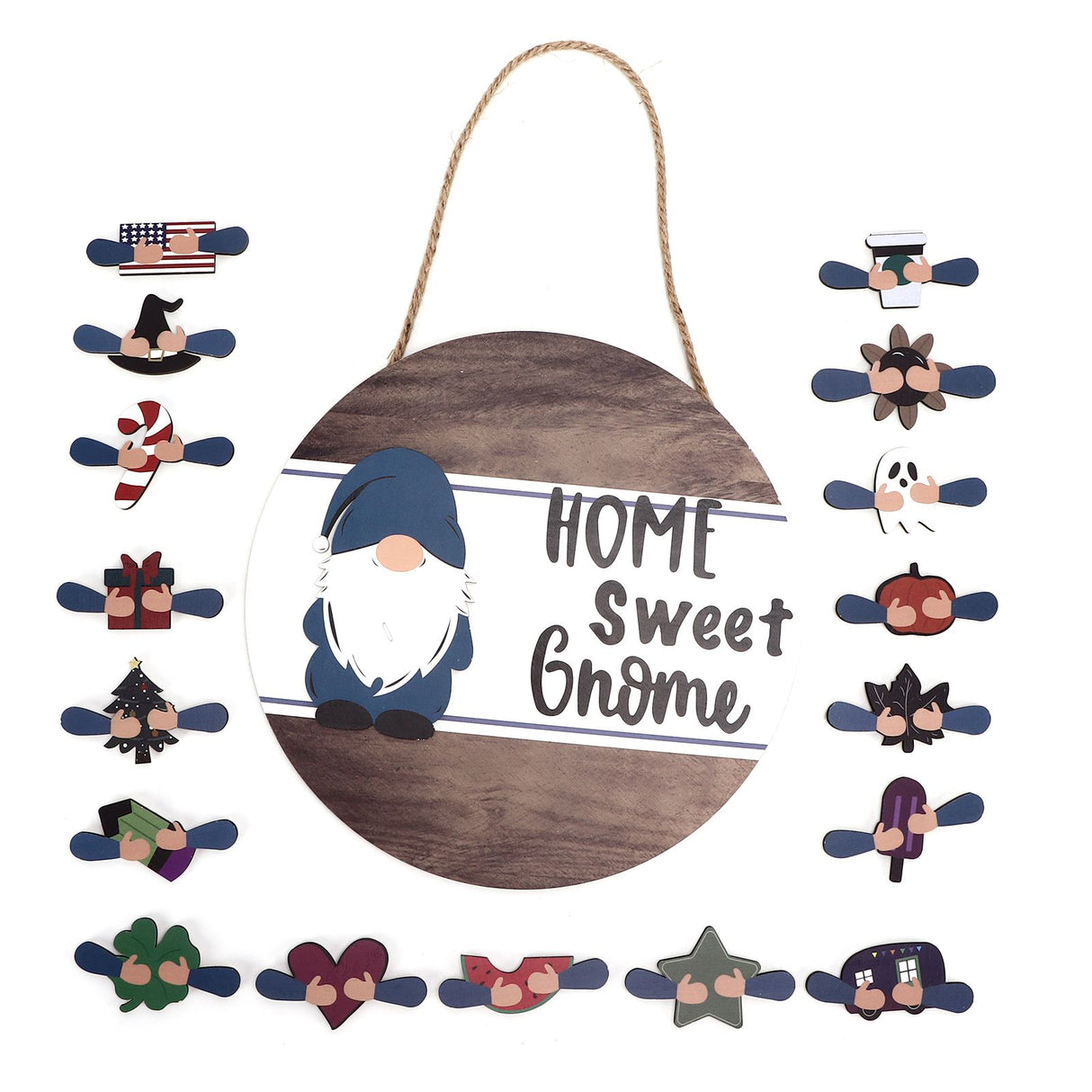Welcome Door Sign Decor Round Wood Pendant Welcome Sign for Outdoor Window Farmhouse Ornament
