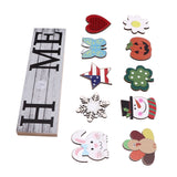 Wooden Country Home Decoration Welcome Sign Wall Decoration 10 Interchangeable Icons Letter Decoration Crafts