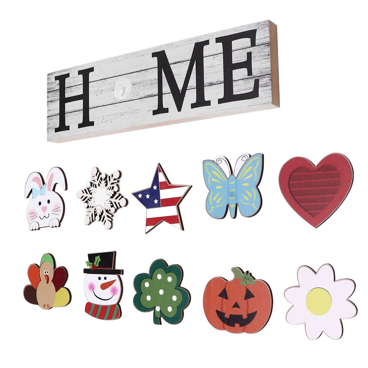 Wooden Country Home Decoration Welcome Sign Wall Decoration 10 Interchangeable Icons Letter Decoration Crafts