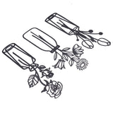 3Pcs Metal Vase Flowers Wall Art Elegant Prevent Rust Easy to Install Iron Flower Wall Art for Indoor Decoration