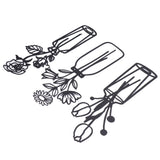3Pcs Metal Vase Flowers Wall Art Elegant Prevent Rust Easy to Install Iron Flower Wall Art for Indoor Decoration - Top-Down View