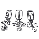 3Pcs Metal Vase Flowers Wall Art Elegant Prevent Rust Easy to Install Iron Flower Wall Art for Indoor Decoration - Extra Image