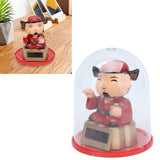 Lucky Ornaments Solar Powered Cute God of Wealth Decoration with Waving Arm for Home Office Car - Extra Image