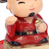 Lucky Ornaments Solar Powered Cute God of Wealth Decoration with Waving Arm for Home Office Car - Extra Image