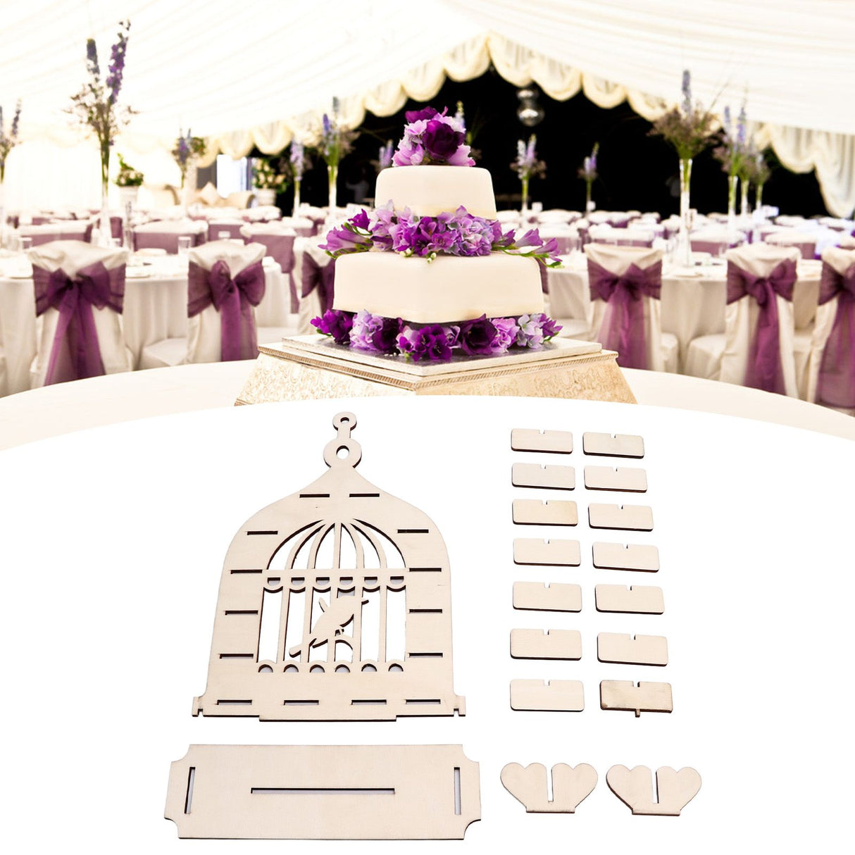 Wooden Chocolate Display Stand Bird Cage Style Dessert Display Shelves Decoration for Wedding Party Decoration