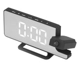 Projection Alarm Clock LED Digital Mirror Alarm Clock Rechargeable 6 Gear Brightness Bedside Clock - Side View