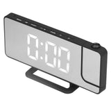 Projection Alarm Clock LED Digital Mirror Alarm Clock Rechargeable 6 Gear Brightness Bedside Clock - Top-Down View