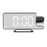 Projection Alarm Clock LED Digital Mirror Alarm Clock Rechargeable 6 Gear Brightness Bedside Clock - Close-Up Angle