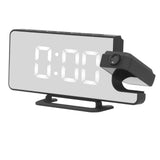 Projection Alarm Clock LED Digital Mirror Alarm Clock Rechargeable 6 Gear Brightness Bedside Clock