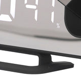 Projection Alarm Clock Mirror Screen USB Charging Snooze 180° Digital Projection Clock with Radio Temp Humidity