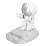 Mobile Phone Holder Astronaut Shape Exquisite Beautiful Environmentally Friendly Bracket OrnamentSilver Astronaut Push - Front View